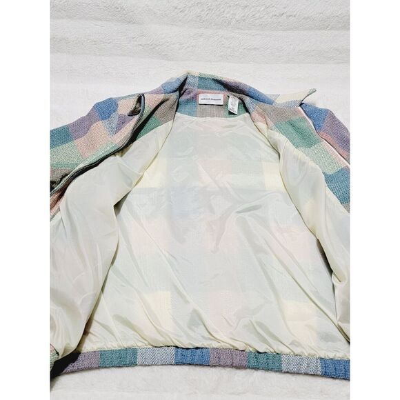 Alfred Dunner Jacket TWILL Plaid Check Womens 16 Full Zip Vintage Shoulder Pads - Picture 6 of 7